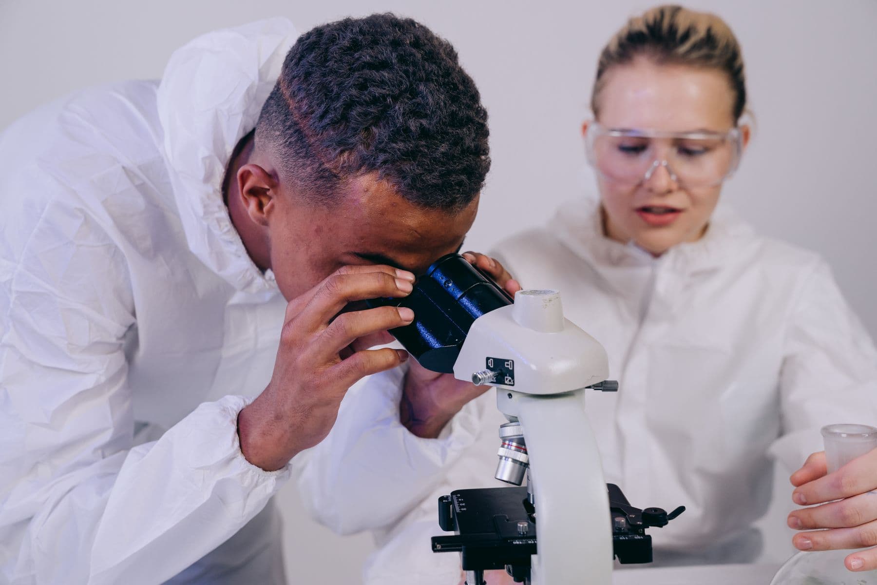 Research scientists collaborating in a laboratory