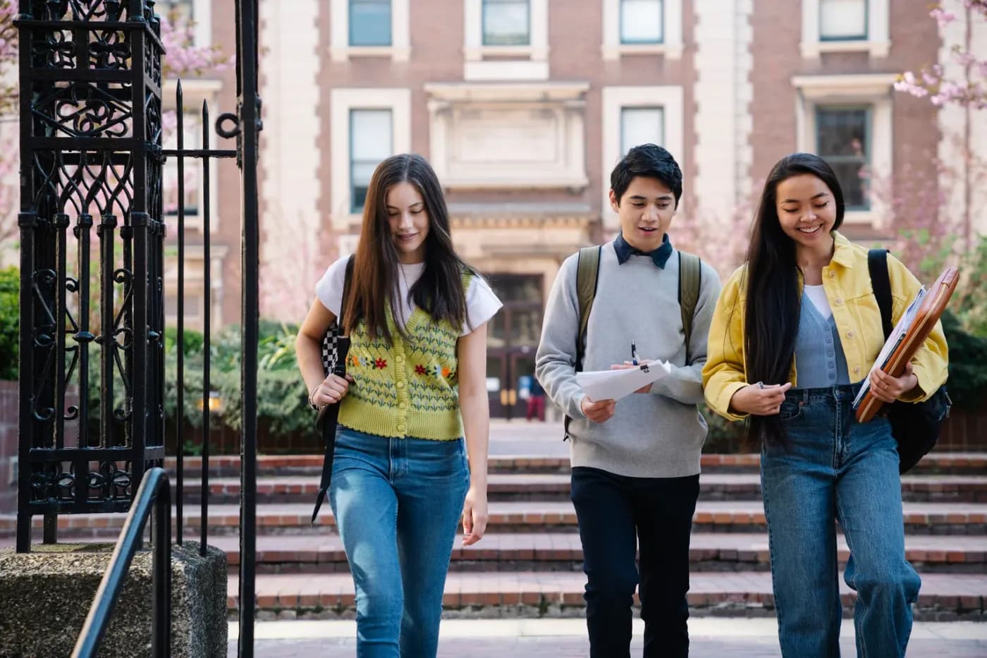 International students studying together